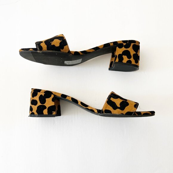 QUPID Animal Print Heels Slides - Picture 2 of 4